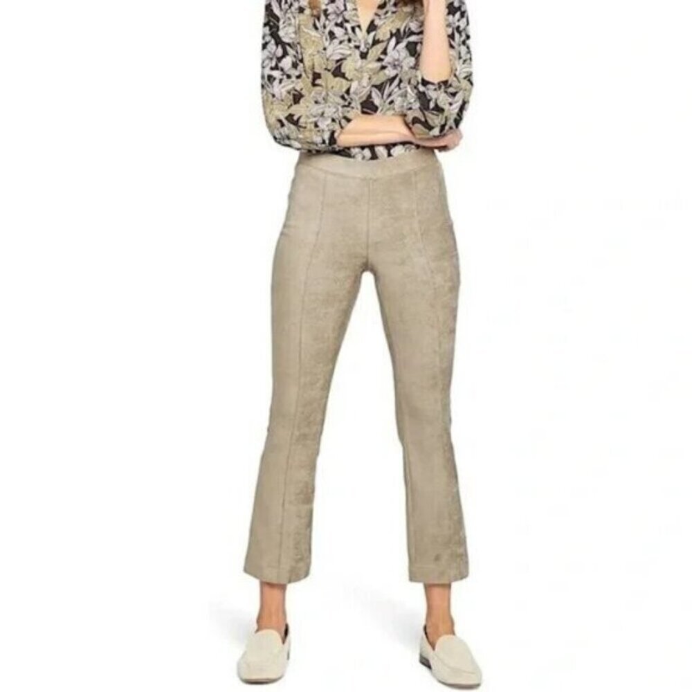 NYDJ Faux Suede Pull-on Bootcut Pants In Saddlewood Size 18